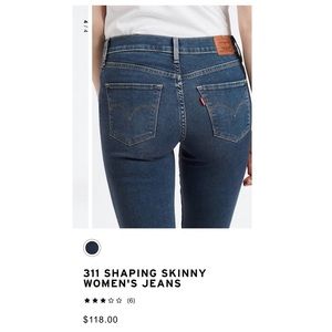 Levi’s 311 shaping skinny original price $118+tax
